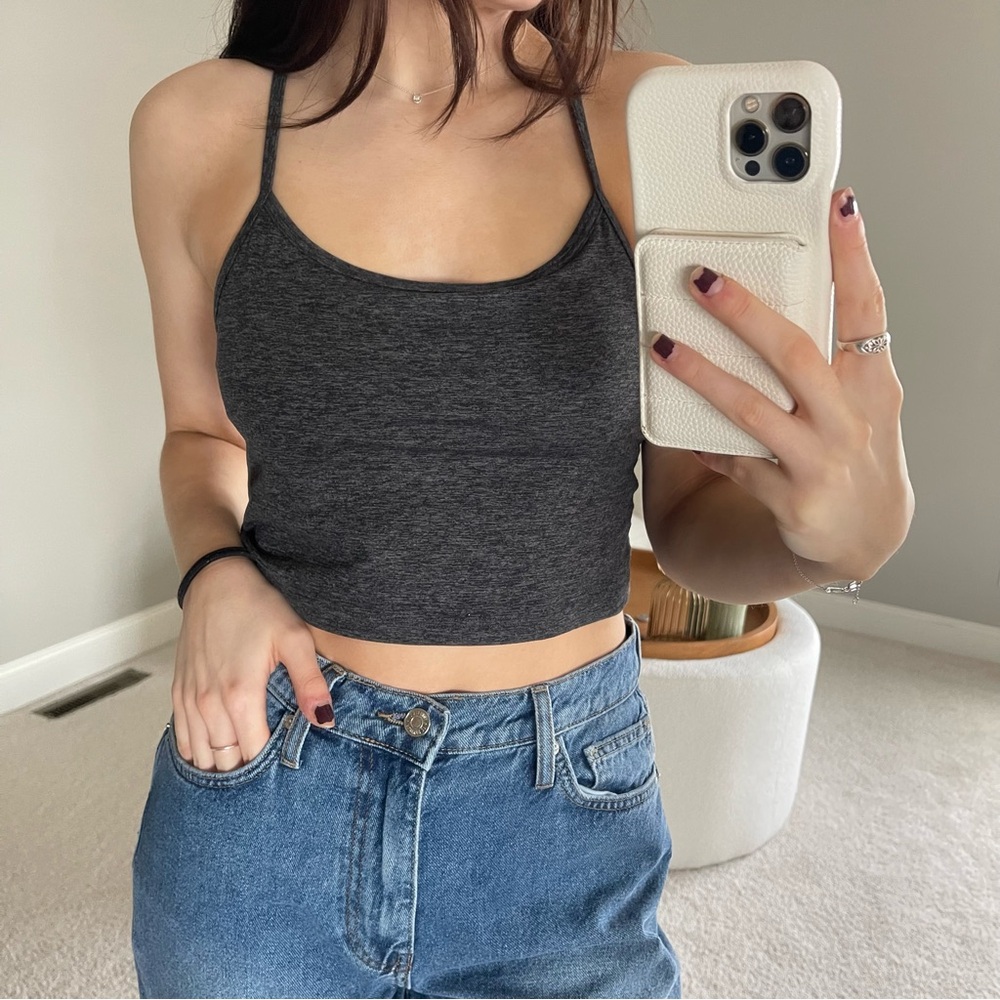 Aerie grey active crop top